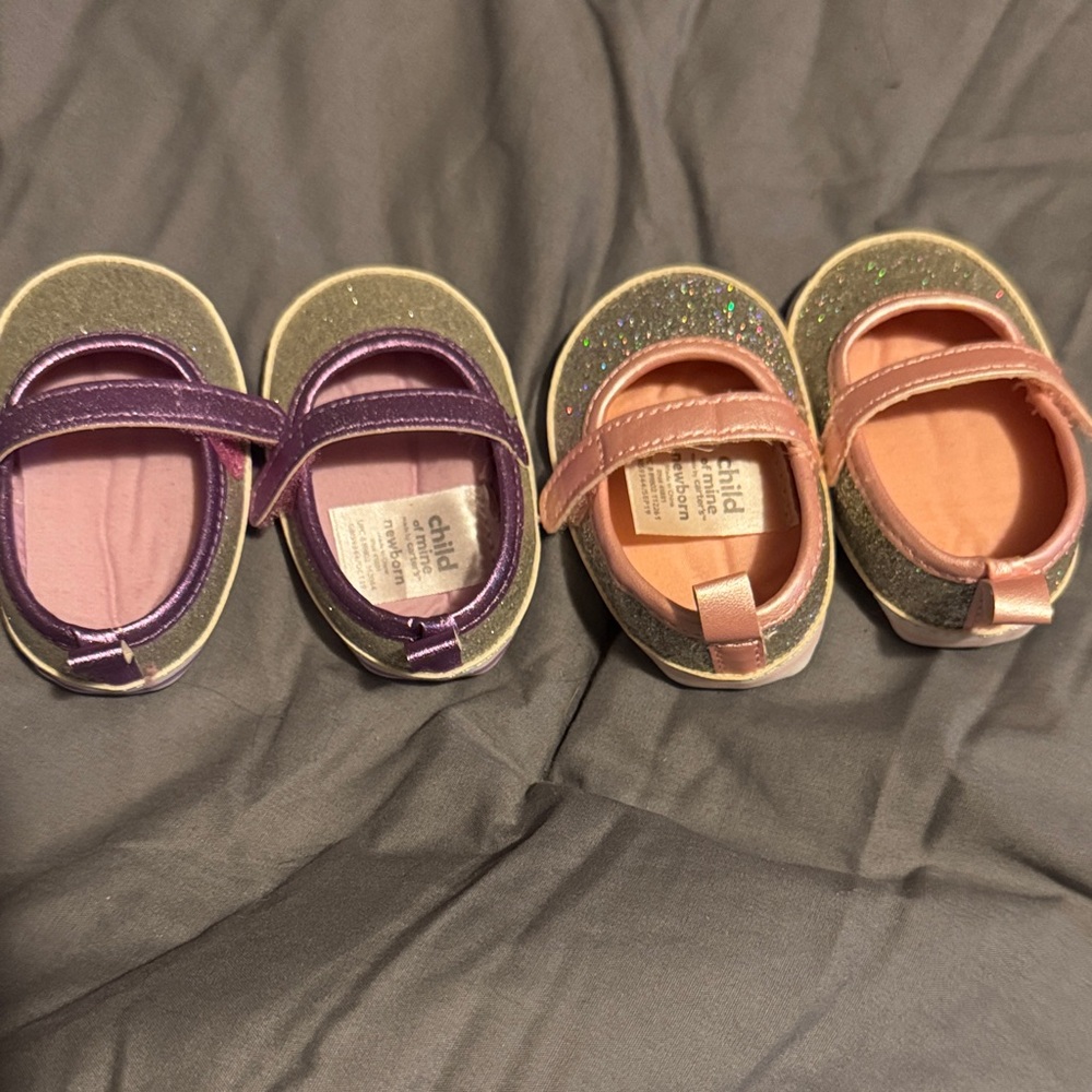 Child of Mine Glittery Purple and Pink Dress Shoes